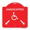 Signmission Handicapped Parking W/ Double Arrows, Red & White Aluminum Sign, 18" x 18", RW-1818-23915 A-DES-RW-1818-23915 - alternate 1